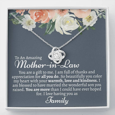 Amazing Mother In Law (Family) Love Knot Necklace - Love You This Much
